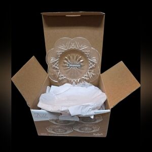 Godinger Dublin Crystal Shannon Glass Canapé Plates Set of 4